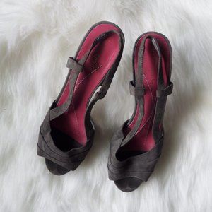 Kate Spade Gray Suede Sling Back Heels